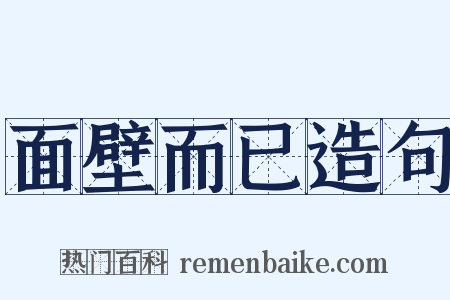 面壁而已造句是什么意思的图片